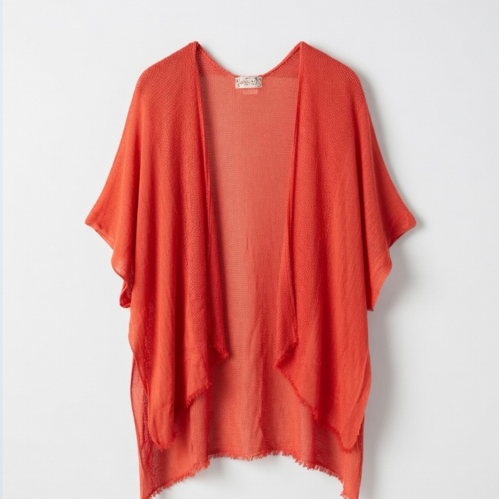Free People Coral Orange Swim Coverup Kimono